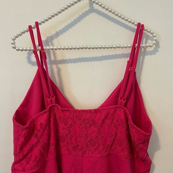 Rue 21 Womens 2X babydoll Camisole Top Lace Panel Layered V Neck Pink ruffle Y2K - Picture 11 of 13